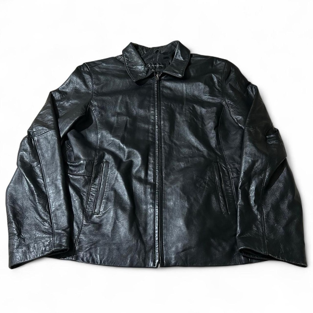Vintage Y2k Womens RO Reilly Olmes Black Leather Jacket Size Xl